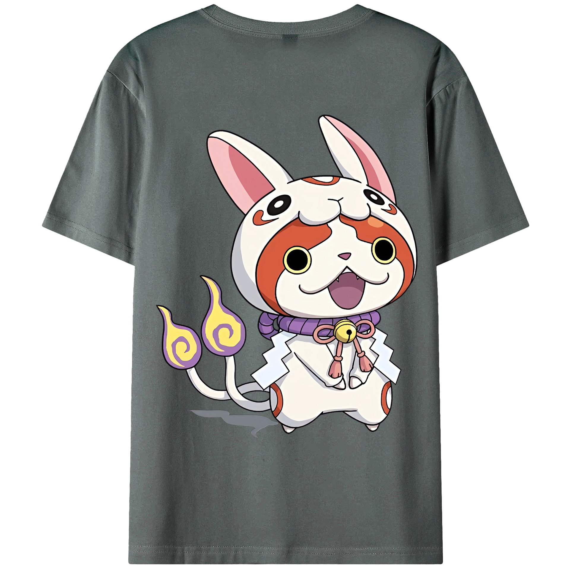 （画像用） 妖怪ウォッチ Yo-kai Watch 綿100％ メンズ半袖Tシャツ（バックプリント） 通気性